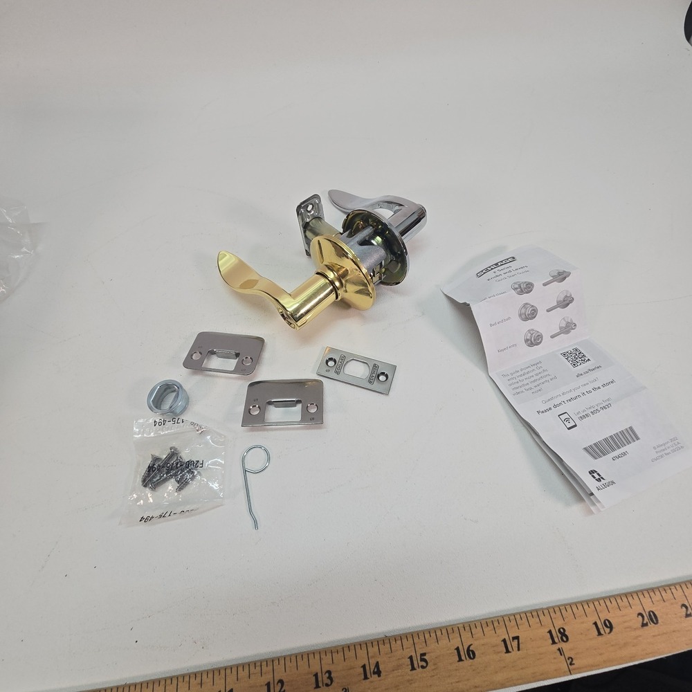 Schlage F40-ACC-605-625-RH Bed/Bath Door‎ Handle 16-210 Latch 10-063 Strike